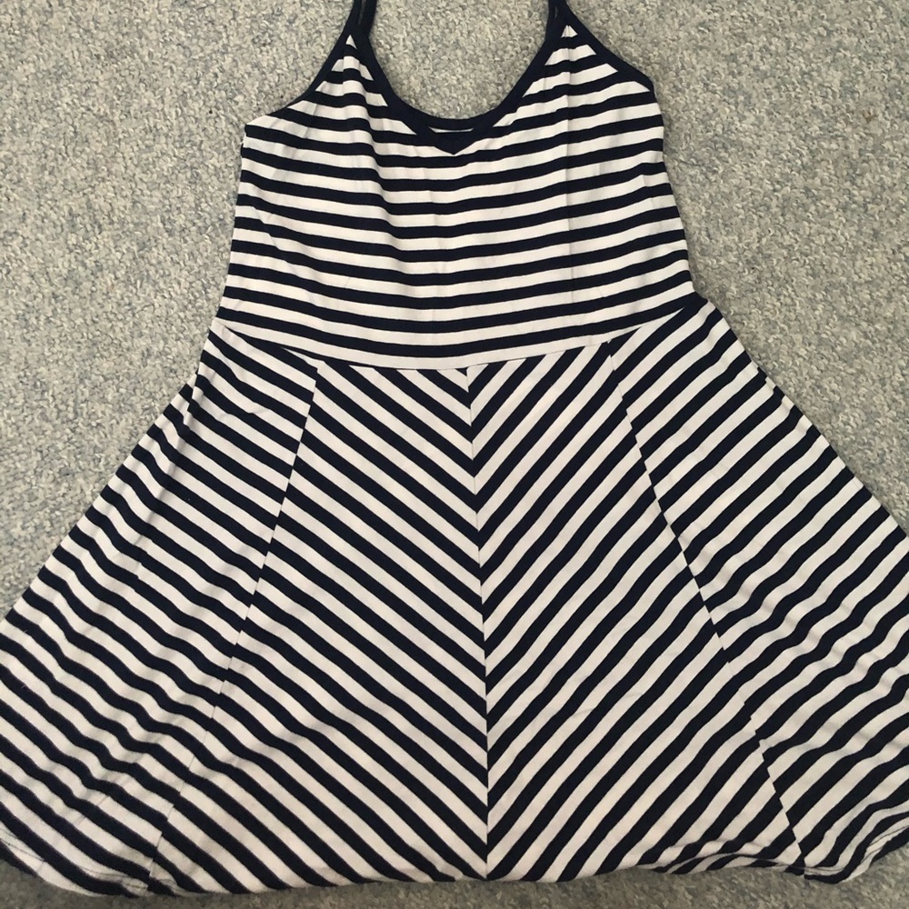 Navy blue and white Striped dress